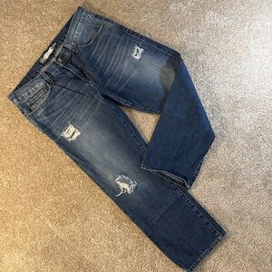 Level 99 Anthropology 28 Boyfriend Patch Distressed Cropped Loose Baggy